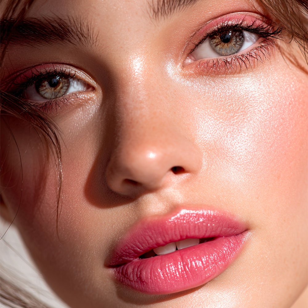 Rosy glow make-up look natural make-up inspiration