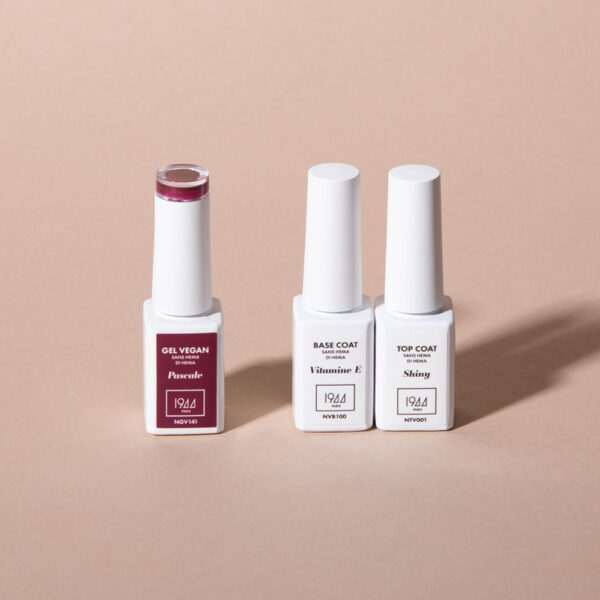 Kit 1 colour gel + 1 vitamin E base coat + 1 Shiny Top Coat