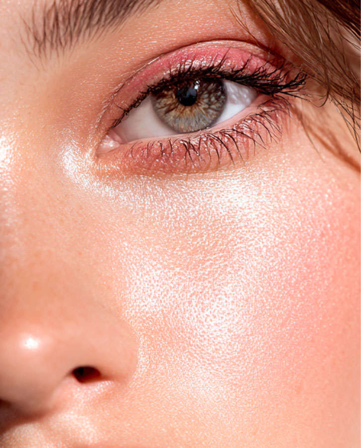 Luminous complexion CC cream blush rosé look