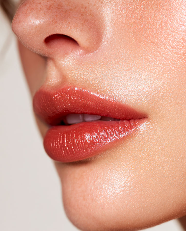 Lipstick gloss natural lips natural glow look