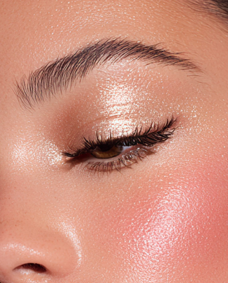 intense golden make-up look