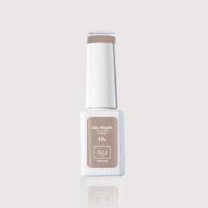 Flacon de vernis semi-permanent gel vegan Ella 1944 Paris, teinte beige nude, présenté sur fond clair.