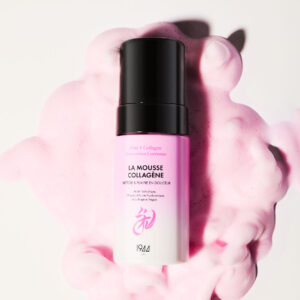 Collagen Mousse 1944 Paris surrounded by creamy pink foam