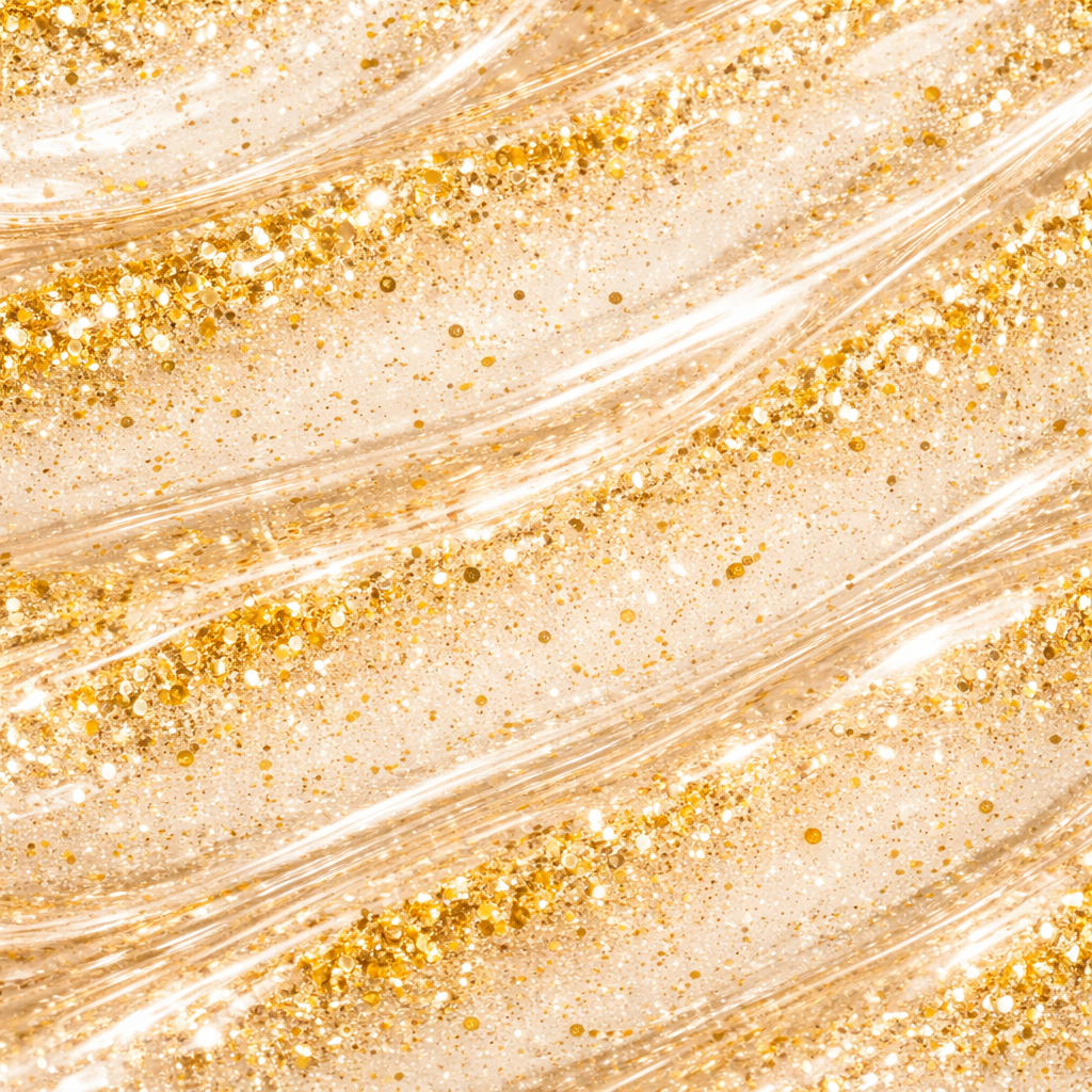 透明面漆，带有大面积金色薄片，效果闪亮，质地柔滑