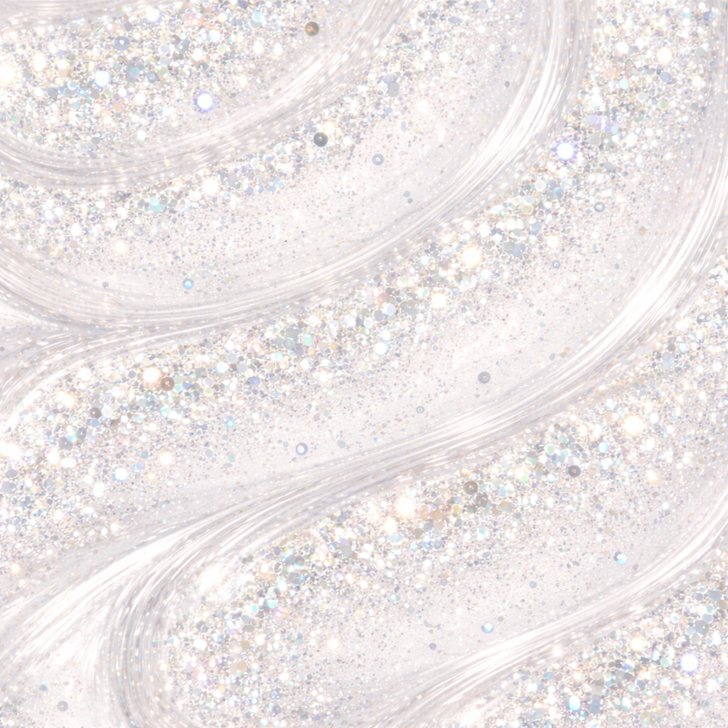 透明面漆，带有白色闪粉，效果闪亮，质地柔滑