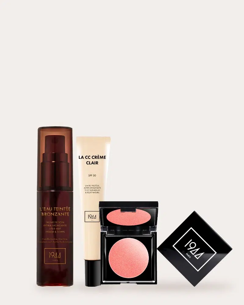 Maquillage teint vegan 1944 Paris : eau teintée, CC crème, blush