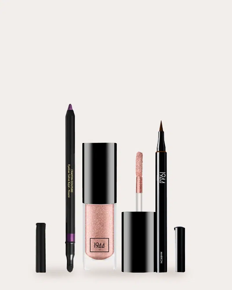 Maquillage yeux vegan 1944 Paris : Crayon Couture, fard liquide, eyeliner