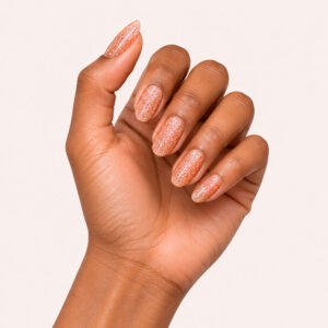 Esthers glittrande korallorange manikyr – Vegan Gel 1944 Paris
